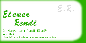 elemer rendl business card
